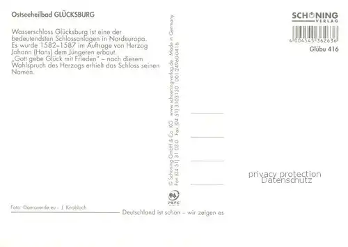 AK / Ansichtskarte Gluecksburg_Ostseebad Wasserschloss Fliegeraufnahme Gluecksburg_Ostseebad