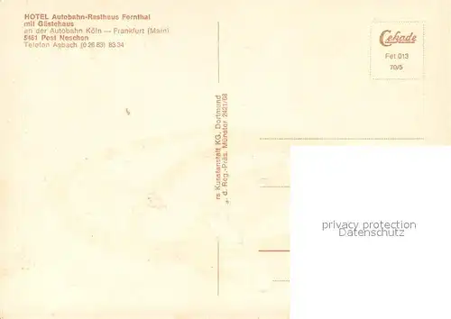 AK / Ansichtskarte Neschen_Linz Hotel Autobahn Rasthaus Fernthal Fliegeraufnahme Neschen Linz