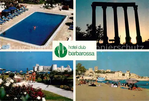 AK / Ansichtskarte Mersin Hotel Club Barbarossa Swimming Pool Promenade Strand Ruine Mersin