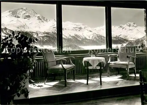AK / Ansichtskarte St_Moritz_GR Ev Heimstaette Randolins Blick aus dem Aufenthaltsraum St_Moritz_GR