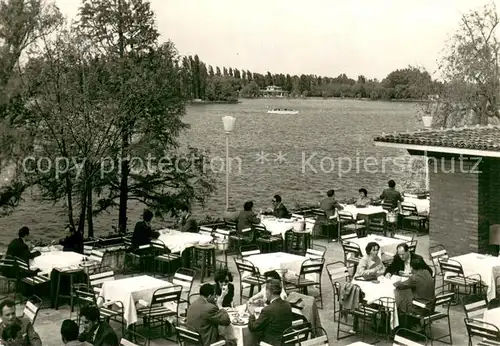 AK / Ansichtskarte Bukarest Heraestraeu See mit Restaurant Pescaerus Bukarest