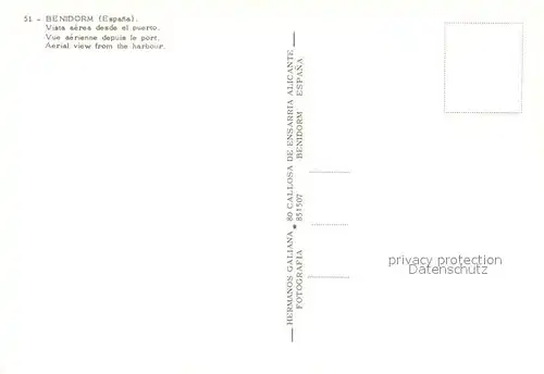 AK / Ansichtskarte Benidorm Vista aerea desde el puerto Benidorm