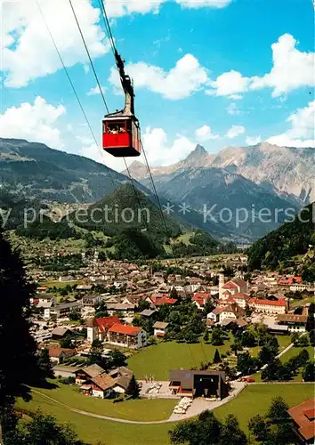 AK / Ansichtskarte Schruns_Vorarlberg mit Hochjochseilbahn im Hintergrund Zimba und Vandanser Steinwand Raetikon Alpen Schruns Vorarlberg