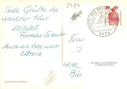 AK / Ansichtskarte Bad_Breisig Blick auf den Rhein Bootsanleger Rheinfaehre Bad_Breisig