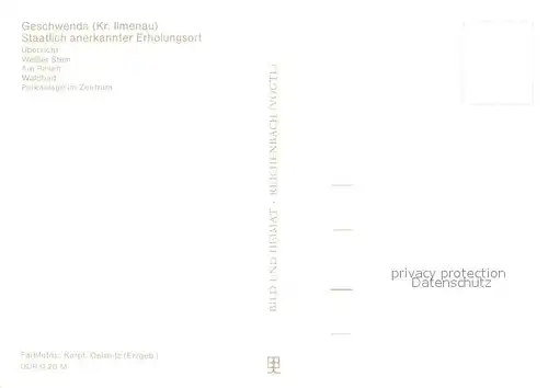 AK / Ansichtskarte Geschwenda uebersicht Weisser Stein Am Rasen Waldbad Parkanlage im Zentrum Geschwenda