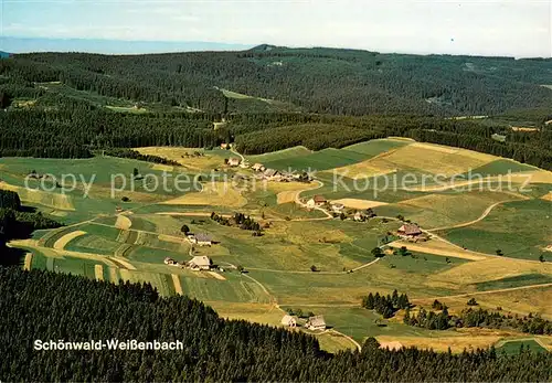 AK / Ansichtskarte Schoenwald_Schwarzwald Panorama Hoehenluftkurort Weissenbach Fliegeraufnahme Schoenwald Schwarzwald