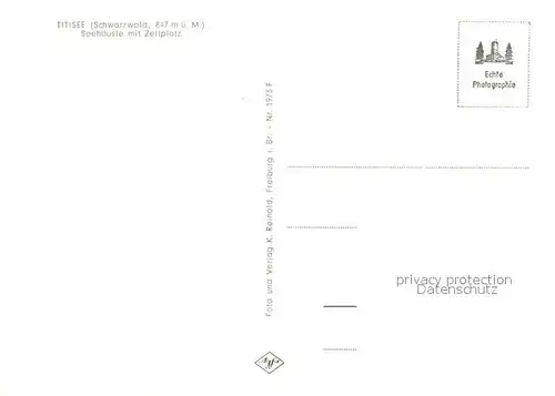 AK / Ansichtskarte Titisee Seehaeusle mit Zeltplatz im Schwarzwald Titisee