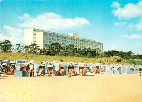 AK / Ansichtskarte Zinnowitz_Ostseebad FDGB Feriendienst IG Wismut Ferienheim Roter Oktober Strand Zinnowitz_Ostseebad