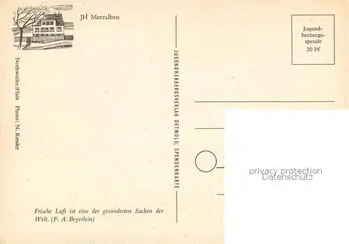 AK / Ansichtskarte Merzalben Jugendherberge Fliegeraufnahme Merzalben