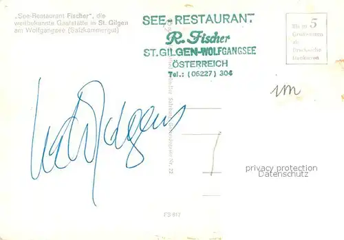 AK / Ansichtskarte St_Gilgen_Salzkammergut See Restaurant Fischer am Wolfgangsee St_Gilgen_Salzkammergut