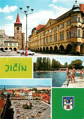 AK / Ansichtskarte Jicin Motive Innenstadt Platz Kirche Freibad Jicin