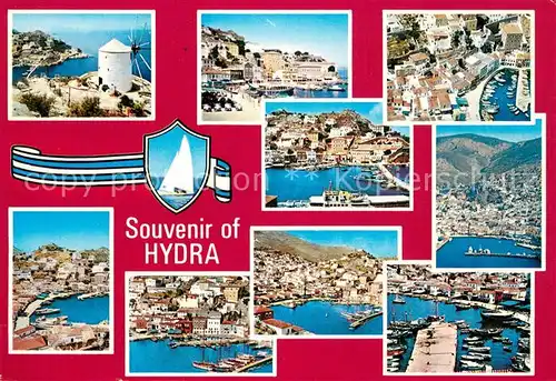 AK / Ansichtskarte Hydra_Greece Ansichten der Insel Hafen Windmuehle 