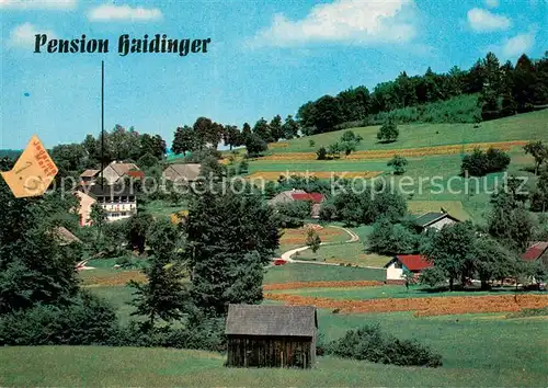 AK / Ansichtskarte St_Georgen_Attergau Dorfansicht mit Pension Haidinger St_Georgen_Attergau