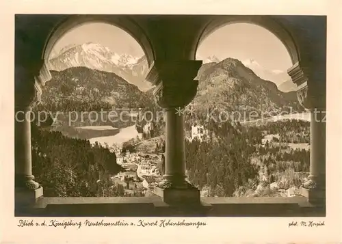 AK / Ansichtskarte Hohenschwangau Blick von der Koenigsburg Neuschwanstein Hohenschwangau
