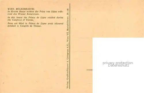 AK / Ansichtskarte Wien Moelkerbastei Wien