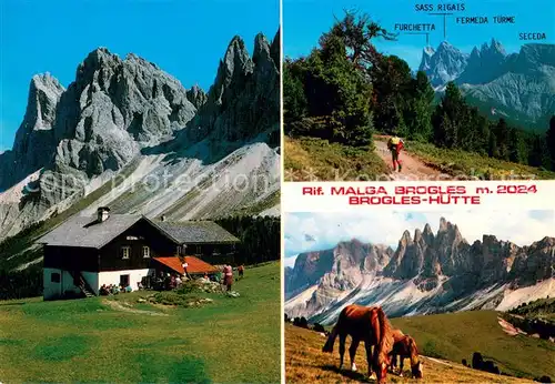 AK / Ansichtskarte Lajen_Suedtirol Schutzhaus Brogles Panorama 