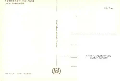 AK / Ansichtskarte Rohrbach_Saalfeld Haus Sonnenwalde Rohrbach Saalfeld