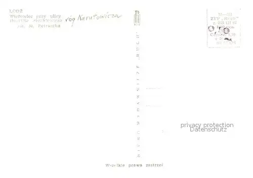 AK / Ansichtskarte Lodz_Litzmannstadt Wiezowiec przy ulicy Henryka Sienkiewicza 