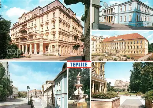 AK / Ansichtskarte Teplice Ceskoslovenske statni lazne Stadtmotive Gebaeude Brunnen Teplice