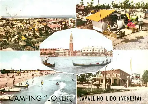 AK / Ansichtskarte Cavallino_Venezia Campingplatz Gaststaette Strand Gondeln Cavallino Venezia