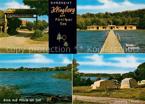 AK / Ansichtskarte Poenitz_See Kurgebiet Klingberg am Poenitzer See Badeanstalt Campingplatz Uferpartie am See Poenitz_See
