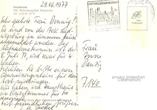 AK / Ansichtskarte Bad_Niedernau Sanatorium Bad_Niedernau