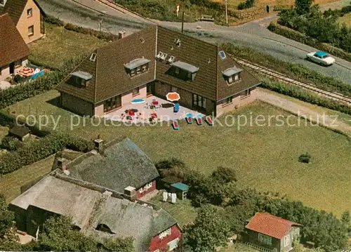 AK / Ansichtskarte Westerland_Sylt Haus Kirchner Fliegeraufnahme Westerland_Sylt