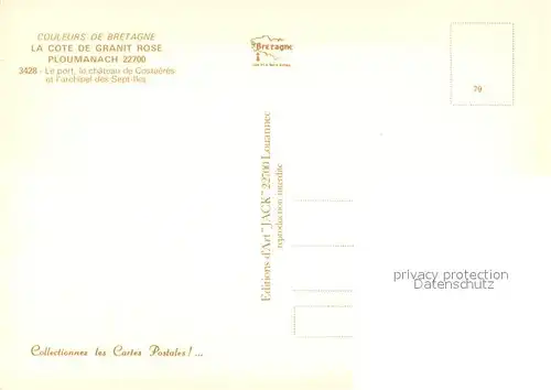 AK / Ansichtskarte Ploumanach Port Chateau de Costaeres Archipel des Sept Iles vue aerienne Ploumanach