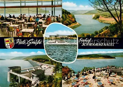 AK / Ansichtskarte Heimbach_Schwammenauel Gaststaette an Rurtalsperre Schwammenauel Naturpark Nordeifel Cornely Karte Nr. 12041 Heimbach Schwammenauel