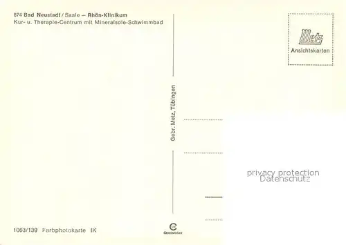 AK / Ansichtskarte Bad_Neustadt Rhoen Klinikum Therapie Centrum mit Mineralsole Schwimmbad Bad_Neustadt
