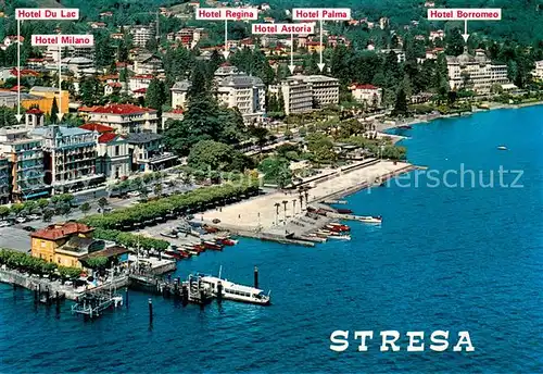 AK / Ansichtskarte Stresa_Lago_Maggiore Strandhotels Fliegeraufnahme Stresa_Lago_Maggiore