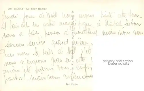 AK / Ansichtskarte Rabat_Marokko La Tour Hassan Rabat Marokko