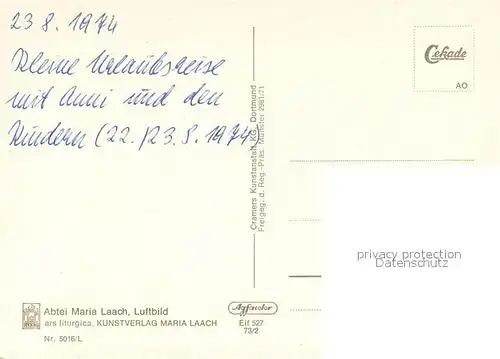 AK / Ansichtskarte Glees Abtei Maria Laach am Laacher See Fliegeraufnahme Glees