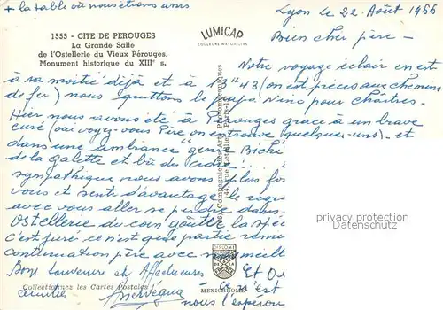 AK / Ansichtskarte Perouges La Grande Salle de l Ostellerie du vieux Perouges Monument historique du XIIIe siecle Perouges