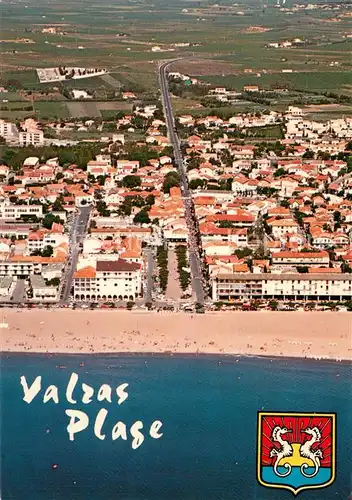AK / Ansichtskarte Valras Plage Vue aerienne du centre de la station balneaire Valras Plage