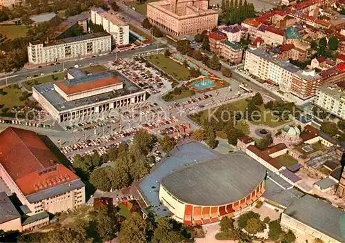 AK / Ansichtskarte Karlsruhe_Baden Festhallenplatz Fliegeraufnahme Karlsruhe_Baden