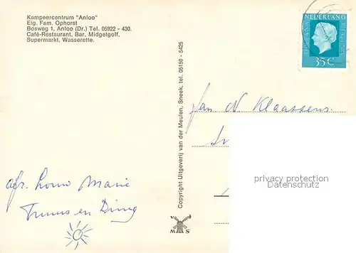 AK / Ansichtskarte Anloo Kampeercentrum Restaurant Bar Bungalow Anloo