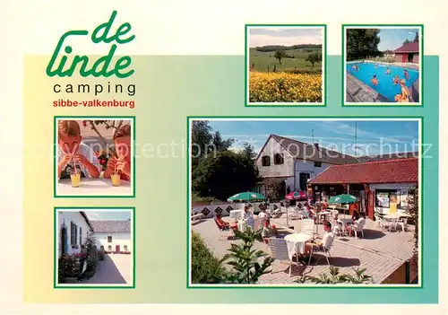 AK / Ansichtskarte Valkenburg_aan_de_Geul Camping de Linde Freibad Gaststaette Terrasse Landschaftspanorama Valkenburg_aan_de_Geul
