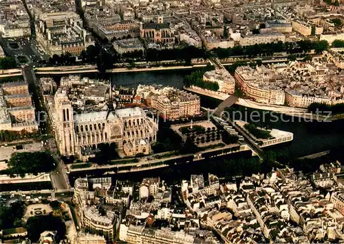 AK / Ansichtskarte Paris_75 Ile de la Cite Eglise Notre Dame Ile Saint Louis vue aerienne 