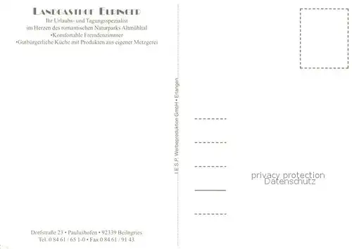 AK / Ansichtskarte Paulushofen Gasthof Euringer Zimmer Gaststube Schloss Turm Naturpark Altmuehltal Paulushofen