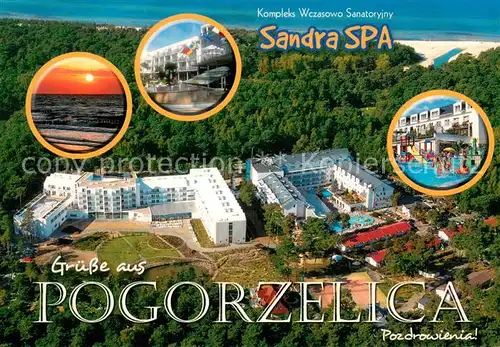 AK / Ansichtskarte Pogorzelica Kompleks Wczasowo Sanatoryjny Sandra Spa Fliegeraufnahme Pogorzelica