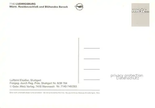 AK / Ansichtskarte Ludwigsburg_Wuerttemberg Residenzschloss und Bluehendes Barock Fliegeraufnahme Ludwigsburg Wuerttemberg