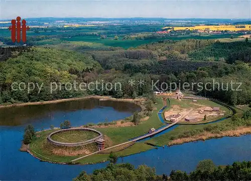 AK / Ansichtskarte Gross_Raden Fliegeraufnahme mit Archaeoligischem Freilichtmuseum Gross Raden