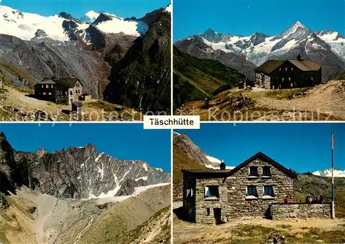 AK / Ansichtskarte Taeschhuette Monte Rosa Taeschhorn Weisshorn Taeschhuette Taeschhuette