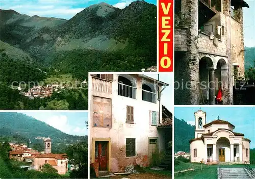 AK / Ansichtskarte Vezio Panorama Teilansichten Kirche Vezio