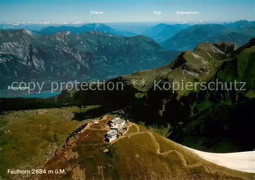 AK / Ansichtskarte Faulhorn Berghotel Faulhorn Brienzersee Pilatus Rigi Stanserhorn Fliegeraufnahme Faulhorn