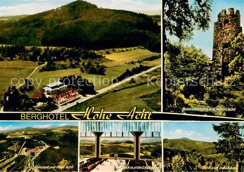 AK / Ansichtskarte Adenau Berghotel Hohe Acht Aussichtsturm Karussell Eifelberge Blick zur Hohen Acht Adenau