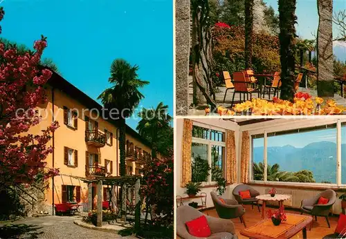 AK / Ansichtskarte Monti_Locarno_TI Pensione Tabor Gaststube Garten Monti_Locarno_TI