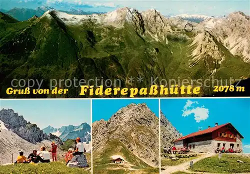 AK / Ansichtskarte Fiderepasshuette Panorama Bergwandern  Fiderepasshuette