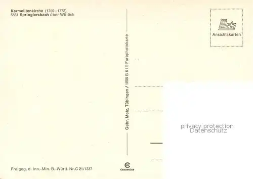 AK / Ansichtskarte Springiersbach Karmelitenkirche Fliegeraufnahme Springiersbach